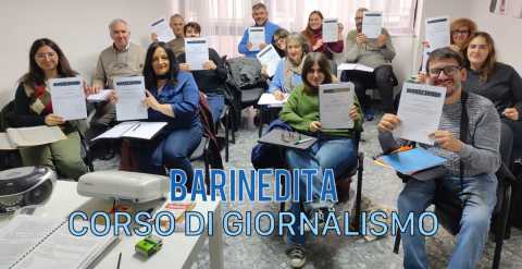 Barinedita, corso di giornalismo d'autunno: al via le iscrizioni